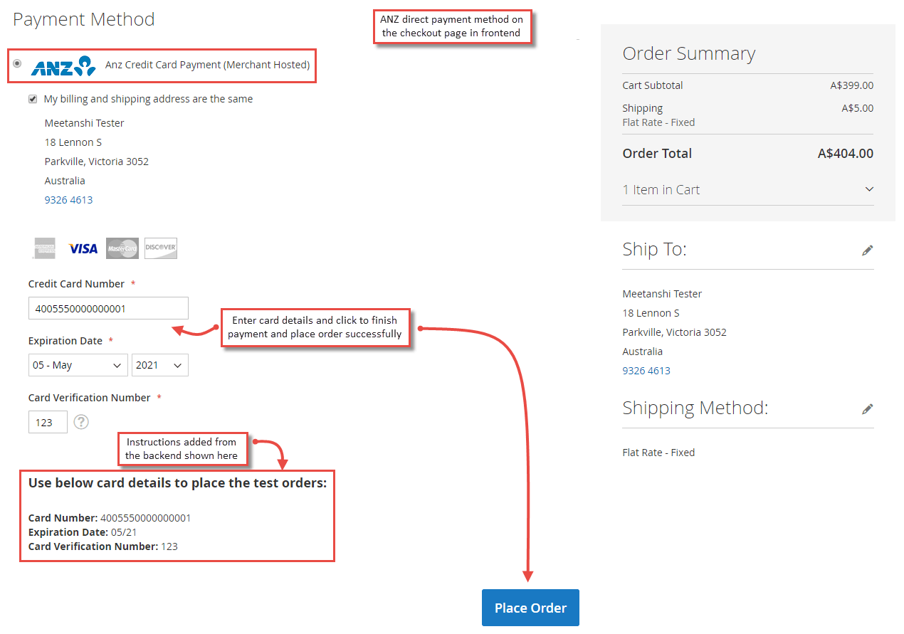 Magento 2 ANZ Accept Payments using ANZ eGate Payment Gateway