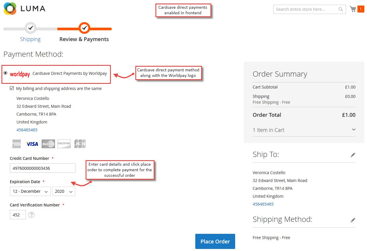 Magento 2 Cardsave Payments - Cardsave Direct and Hosted Payments