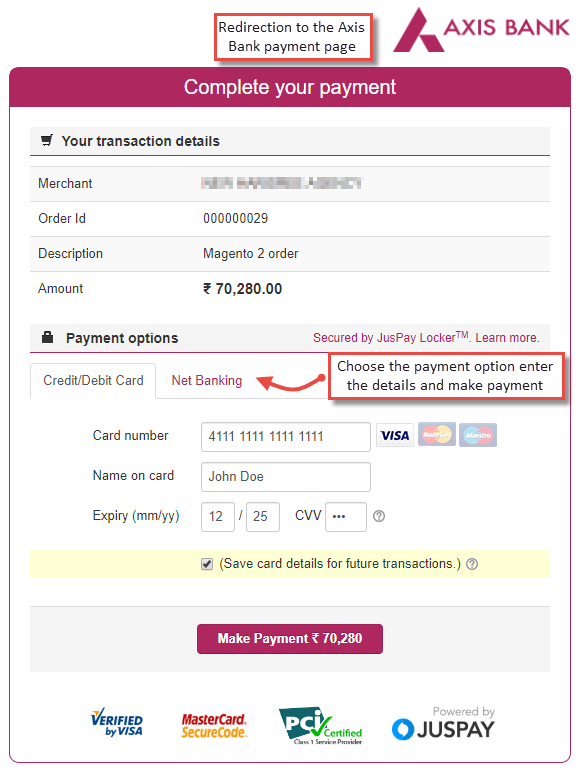 Magento 2 Axis Bank Payment Gateway Extension Meetanshi