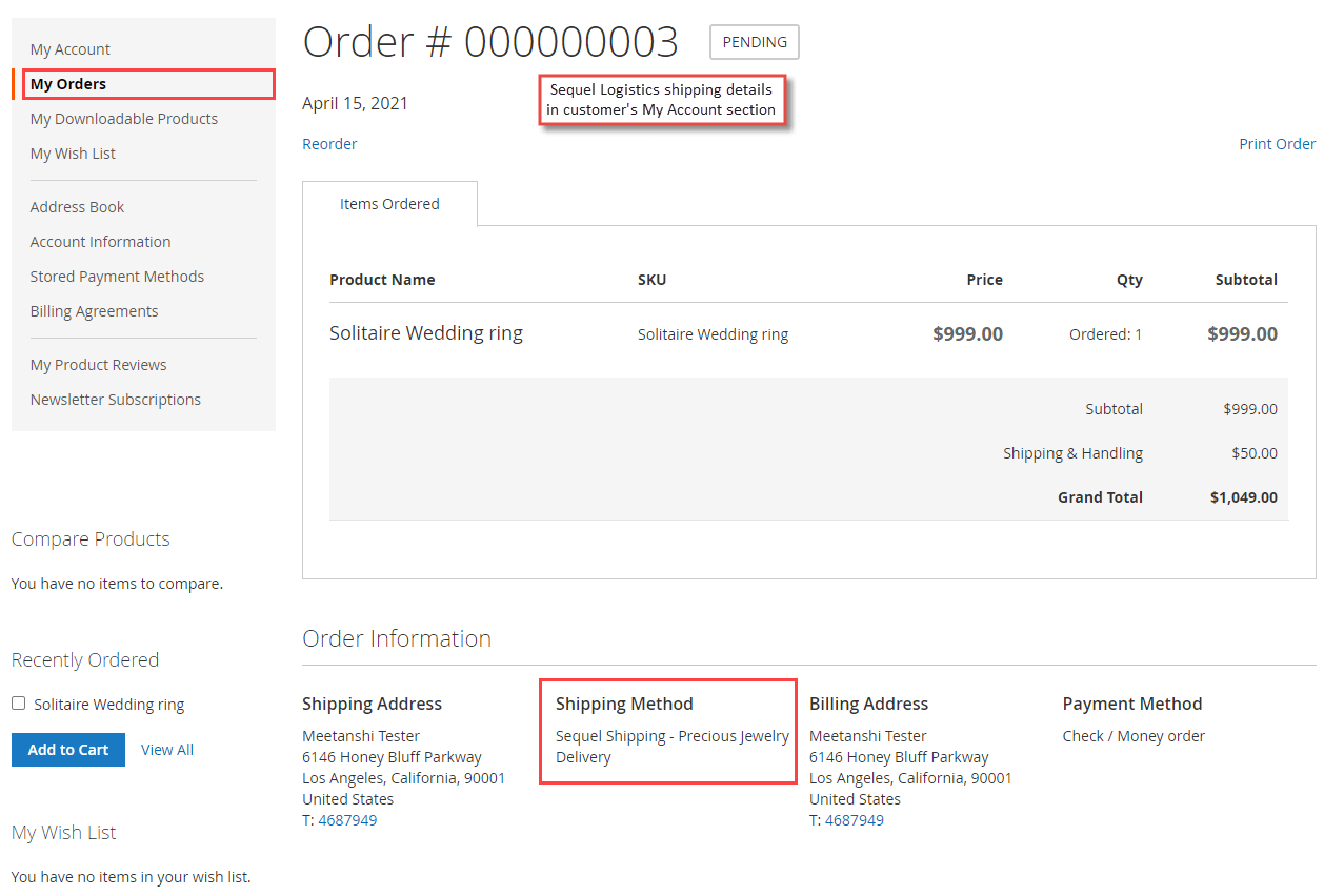 Magento 2 Sequel Logistics - Ship Products using Sequel Courier